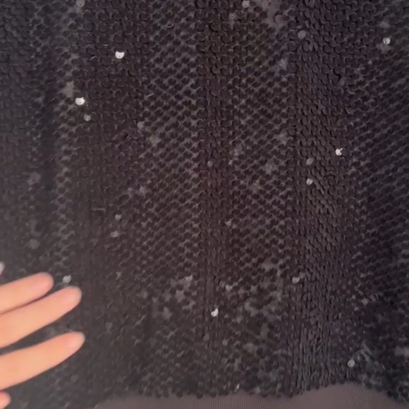 Gianni Bini Black Sequin Vintage Exclusive Bomber Jacket with Floral Embroidery - Picture 12 of 13